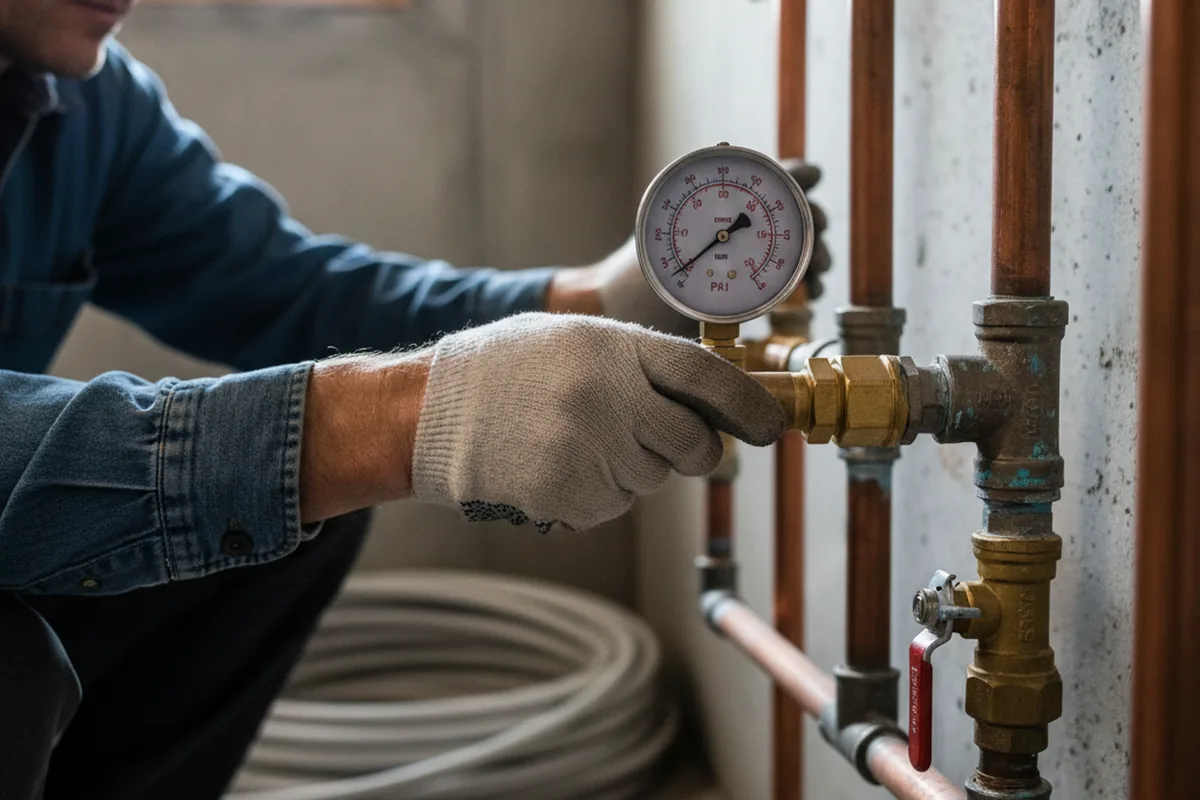 Pressure testing a repaired line during Water Line Repair in Java